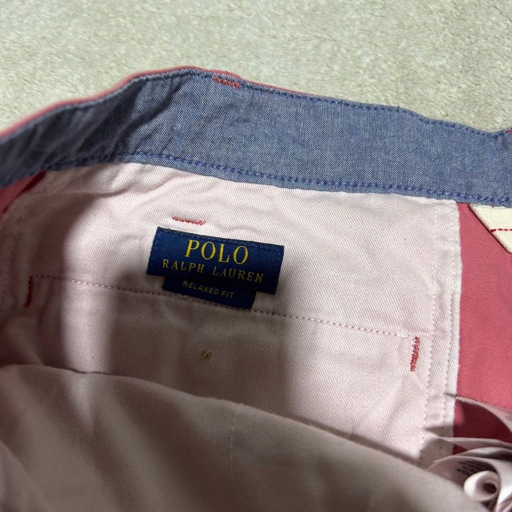 Polo Ralph Lauren Shorts Mens 38 9in Pink Relaxed Fit Chino‎ Cotton Twill 0919 - Picture 2 of 9